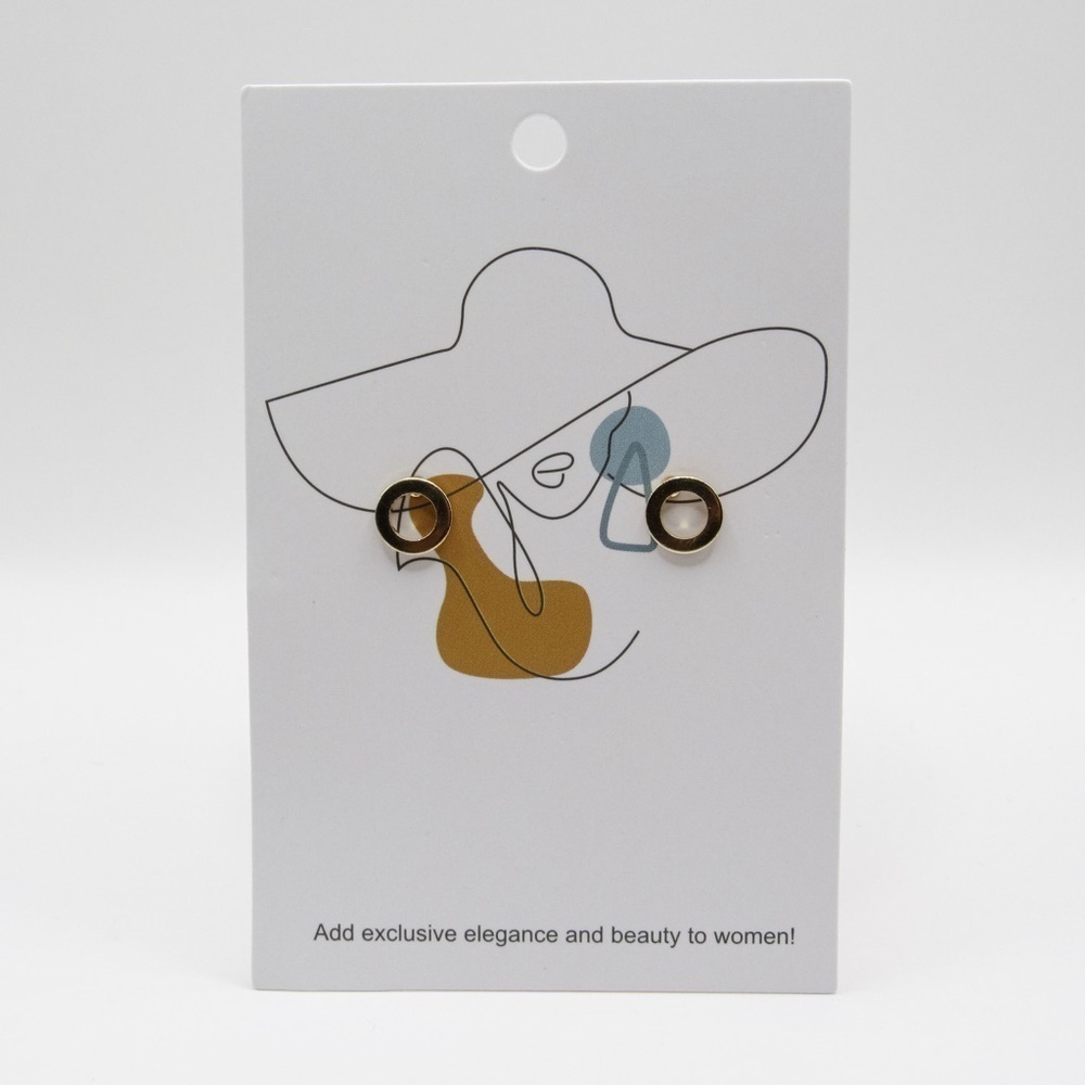 Gold Circle Stud Small Earrings